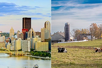 PA living, city verses country