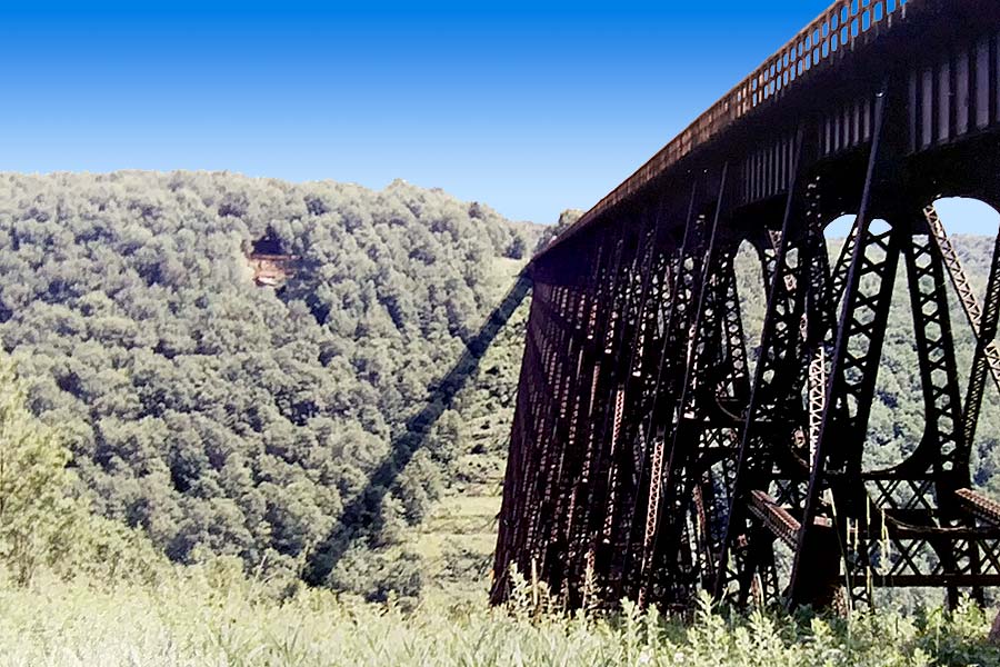 Kinzua Railroad Bridge stretching across valley