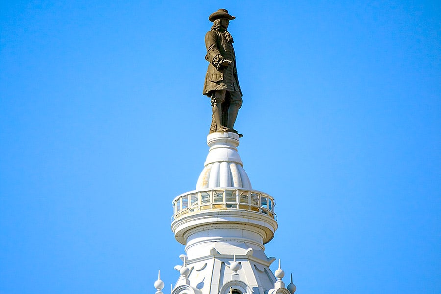 William Penn Statue at the top of City Hall