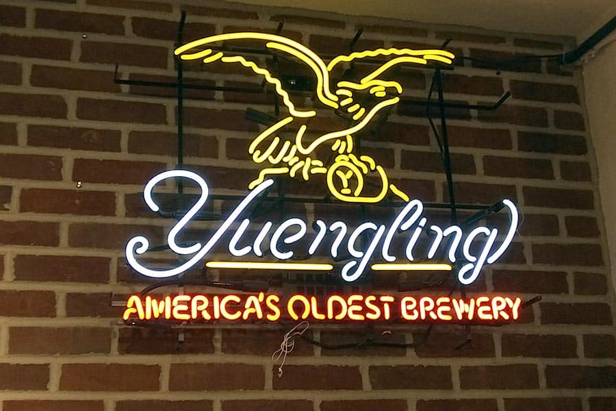 Neon sign, America's oldest brewery