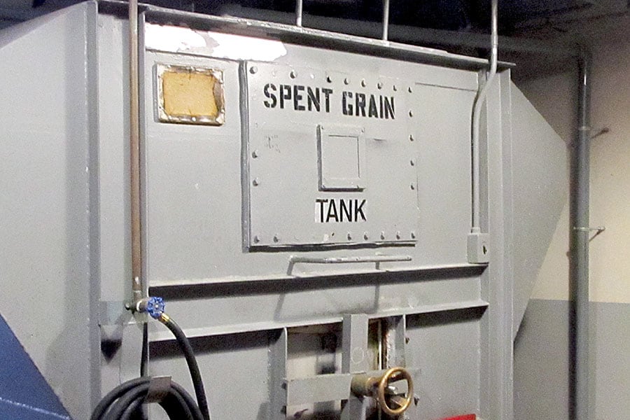 Spent grain tank in Pennsylvania brewery