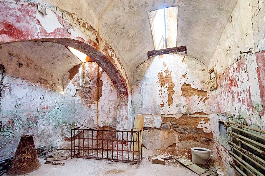 Peeling pain and flaking walls at Eastern State Penitentiary